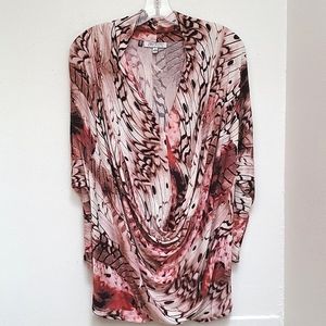 🏠 Jennifer Lopez Cowl Ruched Neckline Printed Top Size M